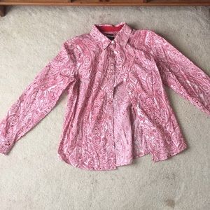 Talbots pink paisley button up. 10$